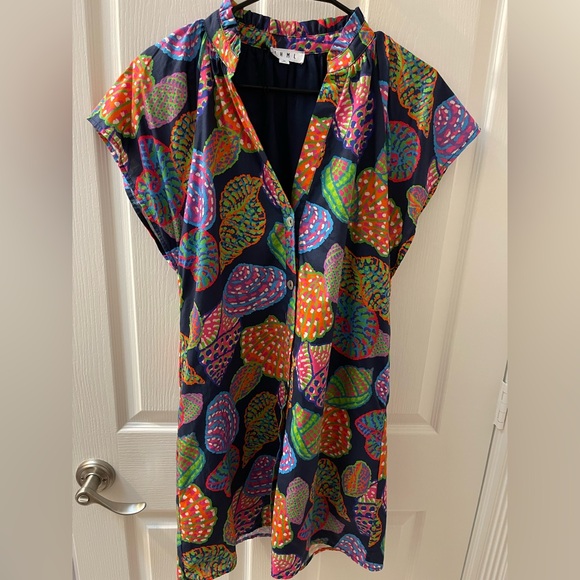 THML Navy Seashell Dress Sz. M - Picture 2 of 12